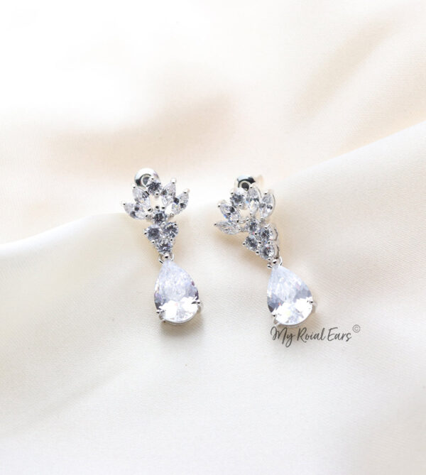 Q.Ann Marie-stunning elegance plated stud bridal drop earrings - My Roial Ears LTD