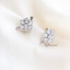 Q.Bella-high quality cubic zirconia stone flower bridal stud earrings - My Roial Ears LTD