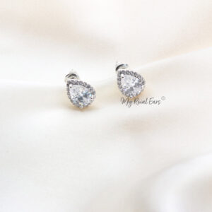 Q.Beth-classic luxury bridal stud earrings - My Roial Ears LTD