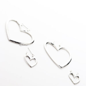 Thistle silver- Two Heart Shaped Hoop Earrings - My Roial Ears LTD