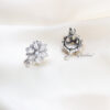Q.Bella-high quality cubic zirconia stone flower bridal stud earrings - My Roial Ears LTD