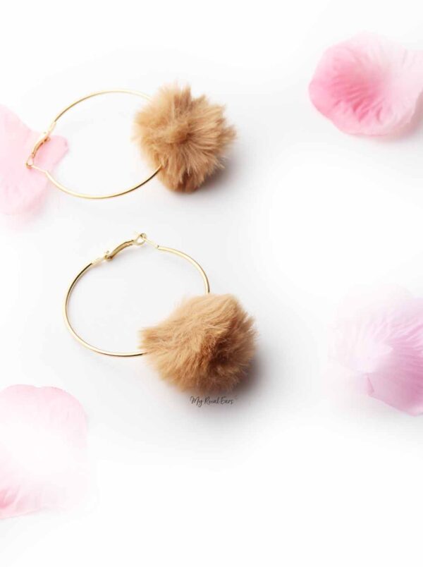 Violets-  Fun Fur Hoop Earrings - My Roial Ears LTD