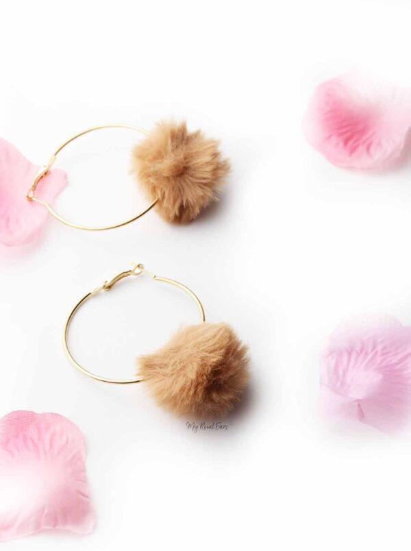 Violets-  Fun Fur Hoop Earrings - My Roial Ears LTD