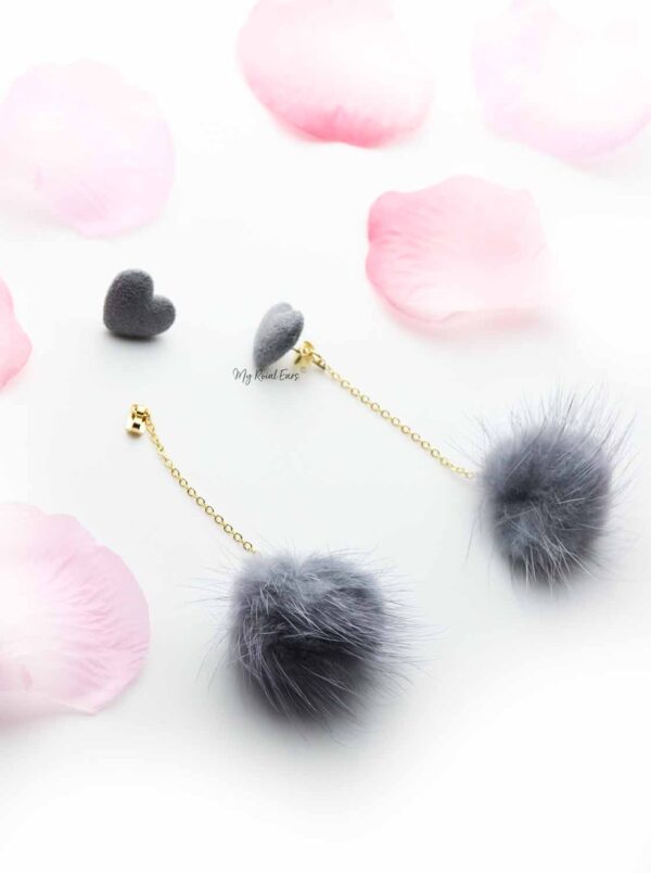Daffodil Pink- Fur Drop love Earrings - Image 6
