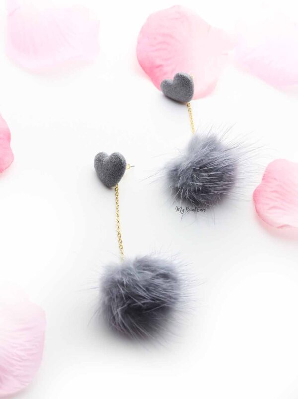 Daffodil- Fur Drop love Earrings - Image 3