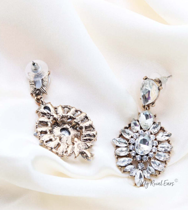 Q HELENA- glass water drop gold bridal earrings - My Roial Ears LTD
