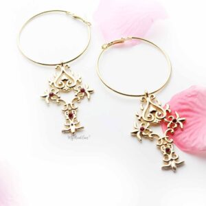 Crocosmia- cross hoop drop earring - My Roial Ears LTD