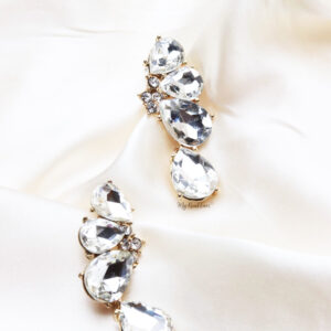 Q. ALICE-teardrop crystal modern bridal drop earrings