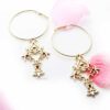 Crocosmia- cross hoop drop earring - My Roial Ears LTD