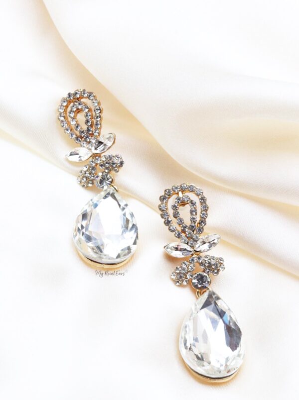 Q.Bridget Blue-crystal stud contemporary bridal earrings - Image 5