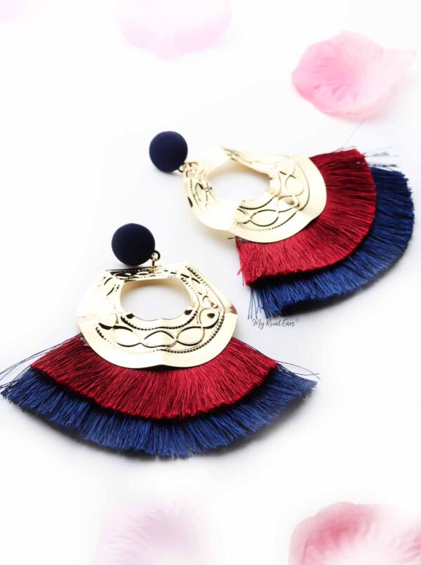 Lantana- Extravagant Tassel Hoop Earrings - My Roial Ears LTD