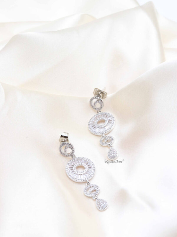 Q.Edith-Spiral Princess Cut Bridal Earrings - Image 4