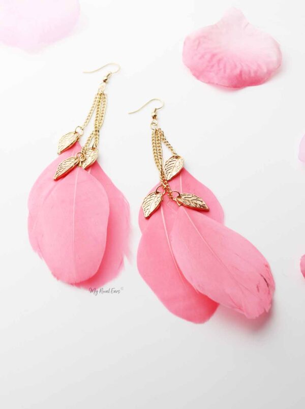 Passion D- Feather Drop Statement Earrings - My Roial Ears LTD