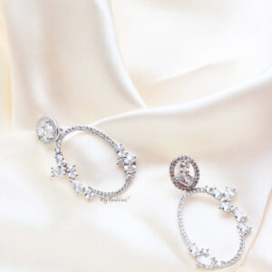 Q.EMMA-antique inspired cubic zircon bridal hoop earrings