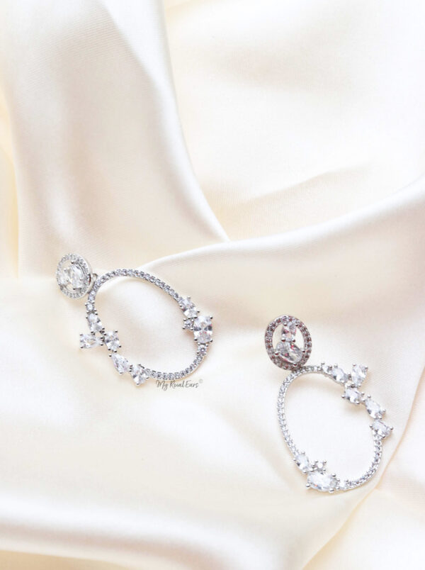 Q.EMMA-antique inspired cubic zircon bridal hoop earrings