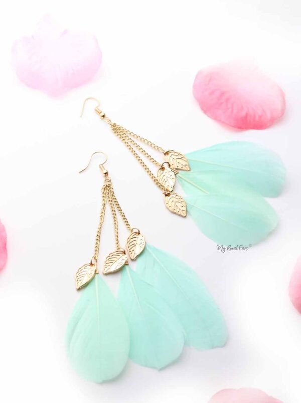 Passion D- Feather Drop Statement Earrings - My Roial Ears LTD