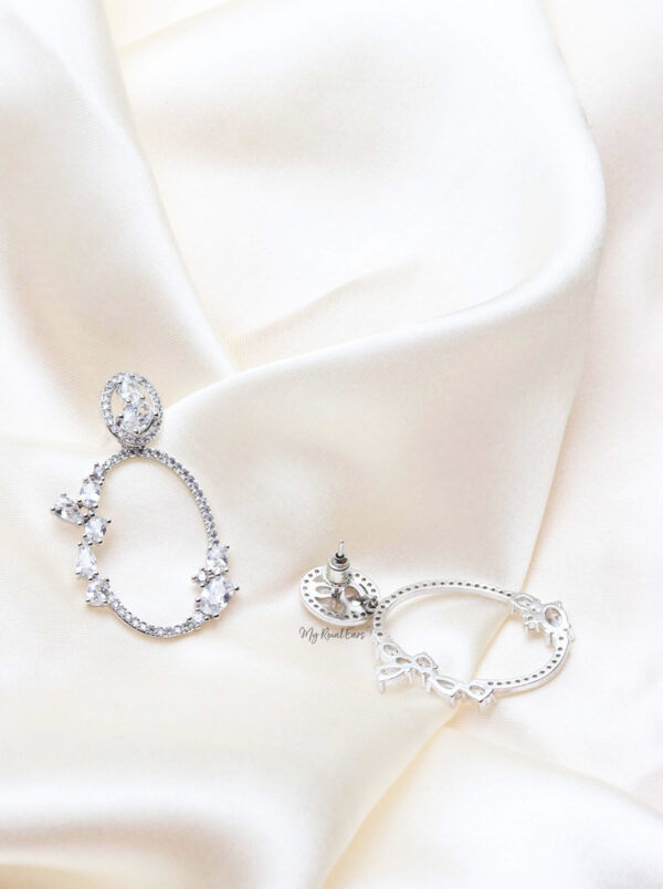 Q.EMMA-antique inspired cubic zircon bridal hoop earrings - Image 4