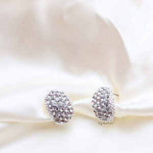 Q.JULIANA- dazzling zircon mesh stud bridal earrings