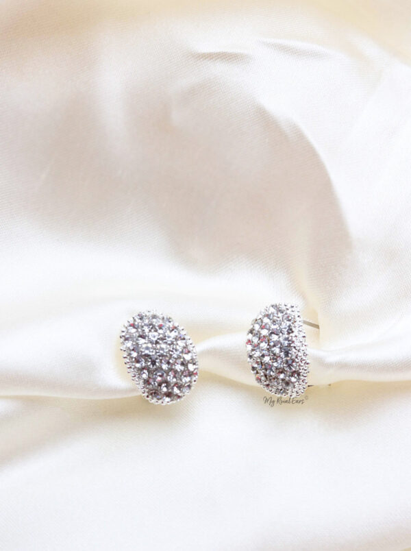 Q.JULIANA- dazzling zircon mesh stud bridal earrings