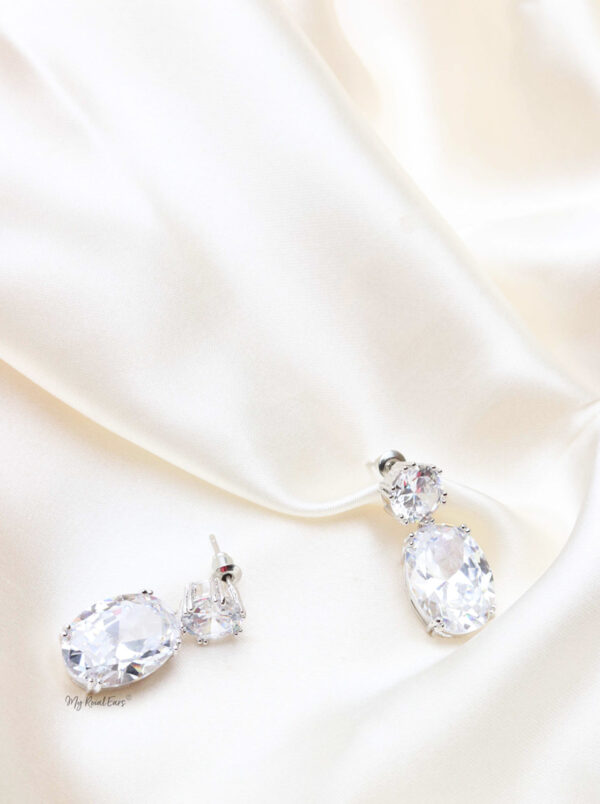 Q.SARAH- sparkling stud zircon bridal earrings - Image 2