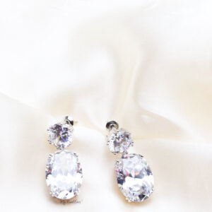 Q.SARAH- sparkling stud zircon bridal earrings