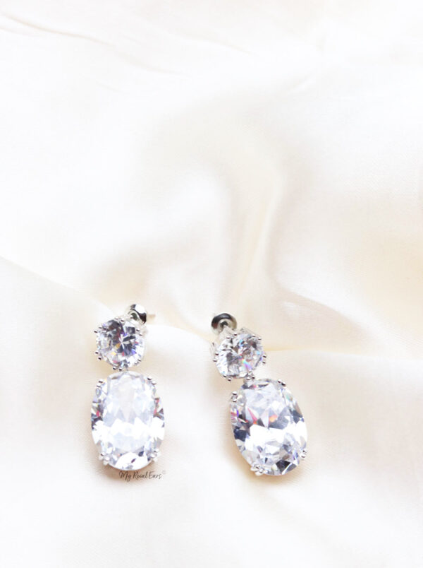 Q.SARAH- sparkling stud zircon bridal earrings