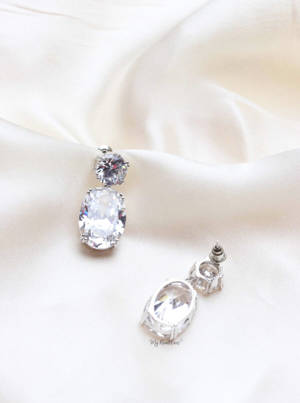 Q.SARAH- sparkling stud zircon bridal earrings - Image 3