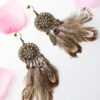Lily-Ann- western native feather drop earrings - My Roial Ears LTD