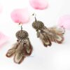 Lily-Ann- western native feather drop earrings - My Roial Ears LTD