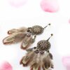 Lily-Ann- western native feather drop earrings - My Roial Ears LTD