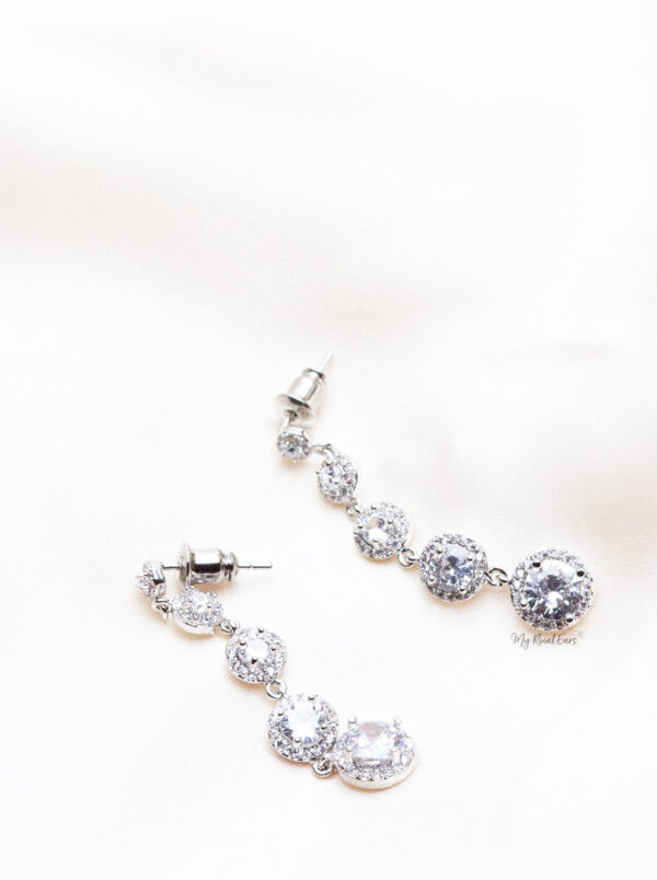 Q.MAXIMA-zircon drop string bridal earring - Image 3