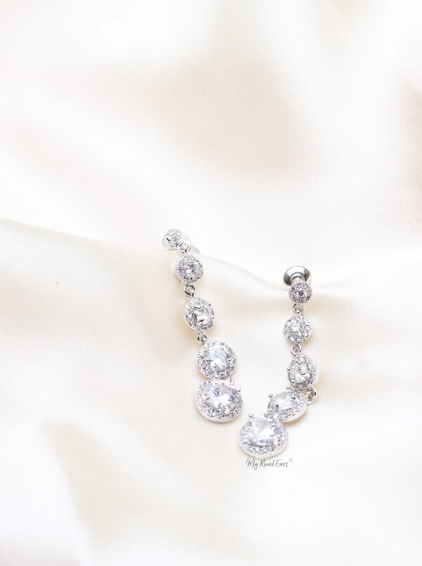 Q.MAXIMA-zircon drop string bridal earring - Image 2