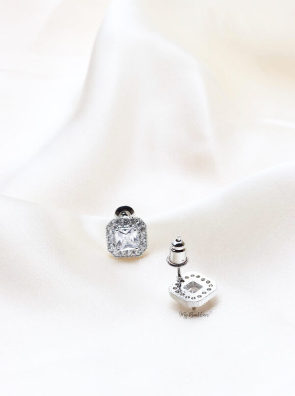 Q.MATILDA-square zircon enduring bridal stud earrings - Image 2