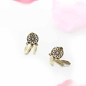 Terminal- round drop leaf stud earrings - My Roial Ears LTD