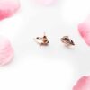Axillary RoseGold- leaf stud earrings - My Roial Ears LTD