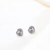 Q.ANASTASIA- heart zircon diamond stud bridal earrings