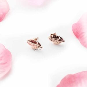 Axillary RoseGold- leaf stud earrings - My Roial Ears LTD