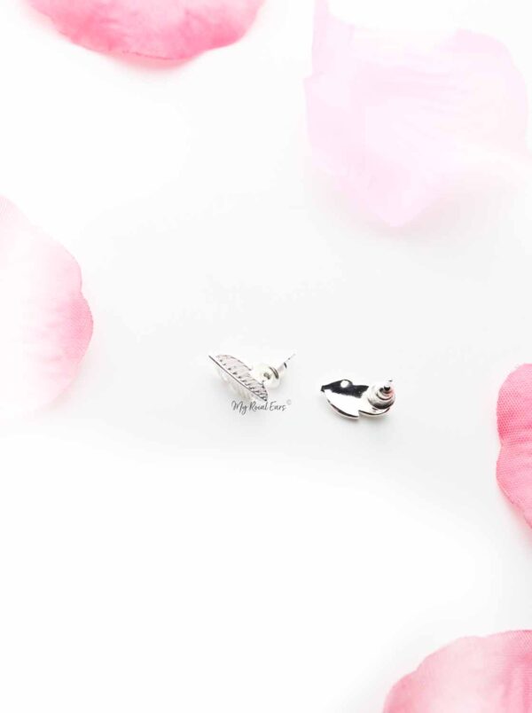 Axillary Silver- leaf stud earrings - My Roial Ears LTD