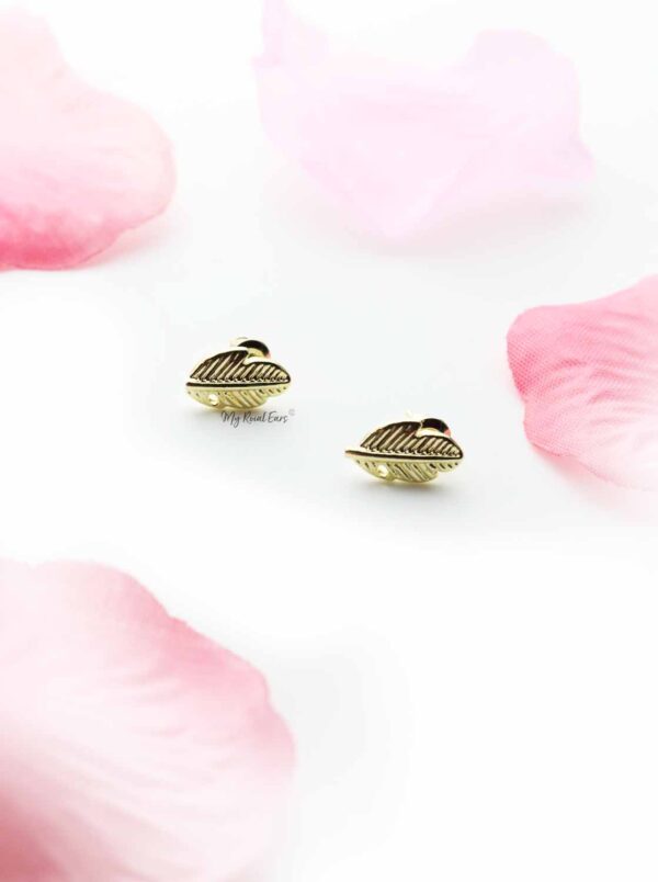 Axillary RoseGold- leaf stud earrings - My Roial Ears LTD
