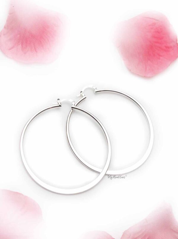 Perennials- traditional silver hoop earrings - My Roial Ears LTD