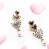Bell Heather-black and gold love drop earrings - My Roial Ears LTD