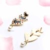 Bell Heather-black and gold love drop earrings - My Roial Ears LTD