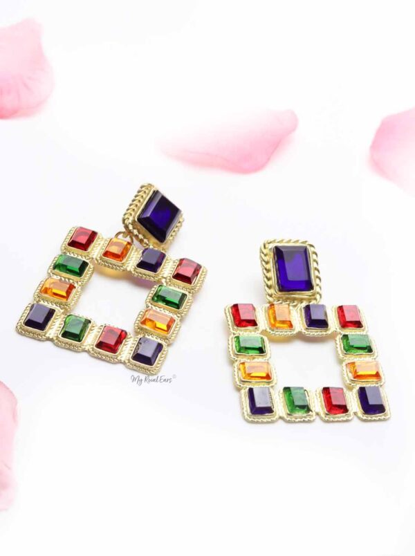 Carnation- multi colour drop earrings - My Roial Ears LTD