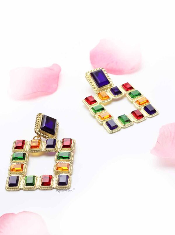 Carnation- multi colour drop earrings - My Roial Ears LTD