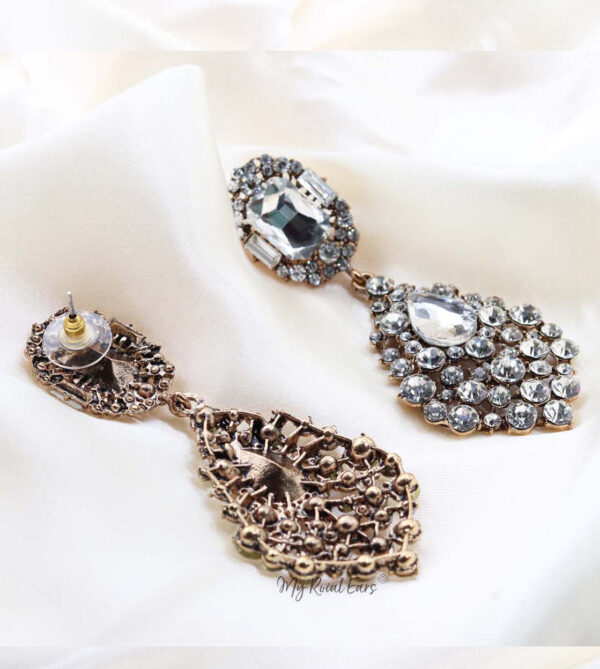 Q.JANE Gold- luxury bridal baroque vintage statement earrings - My Roial Ears LTD