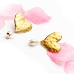Alpine aster- gold love drop earrings - My Roial Ears LTD