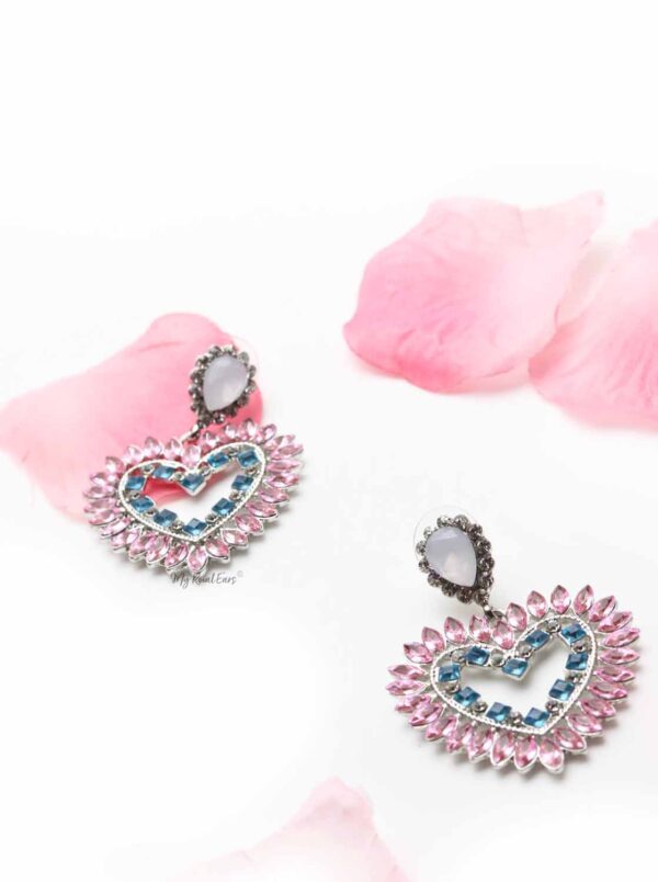 Amazon Lily- Heart Shaped Crystal Drop Earrings - My Roial Ears LTD