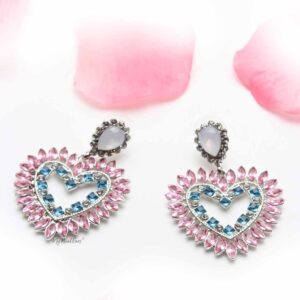 Amazon Lily- Heart Shaped Crystal Drop Earrings - My Roial Ears LTD