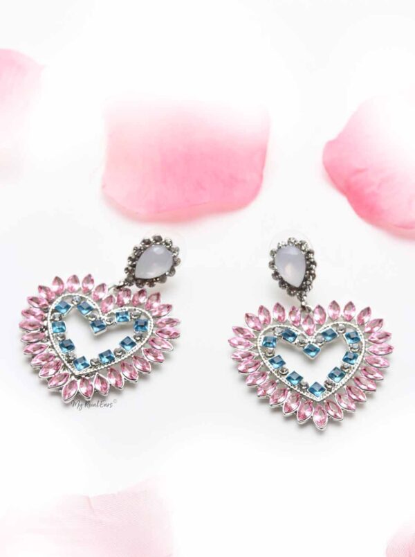 Amazon Lily- Heart Shaped Crystal Drop Earrings - My Roial Ears LTD