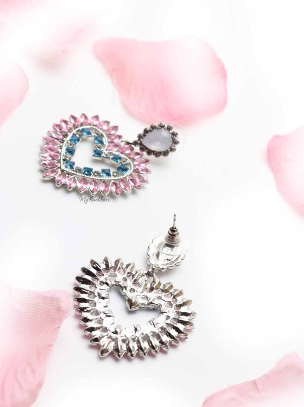 Amazon Lily- Heart Shaped Crystal Drop Earrings - My Roial Ears LTD